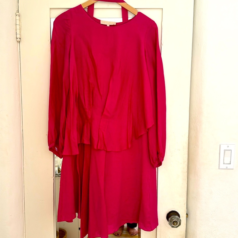 Vanessa Bruno silk pink dress with belt